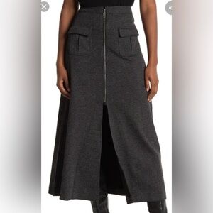 PATRIZIA LUCA MILANO HIGH SLIT MIDI SKIRT